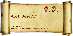 Visi Dezső névjegykártya